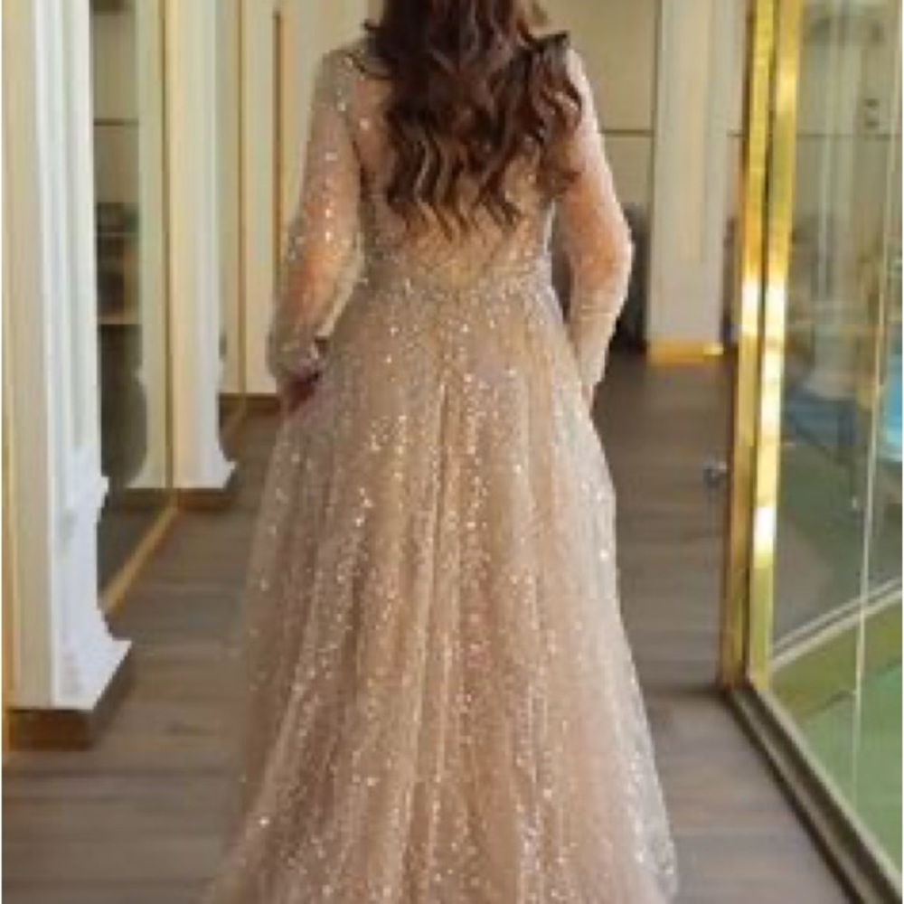 Sparkling Long Sleeve Evening Dress